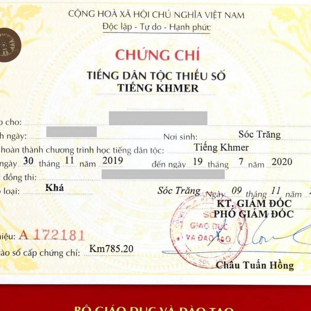 liên hệ làm chứng chỉ tiếng dân tộc thiểu số