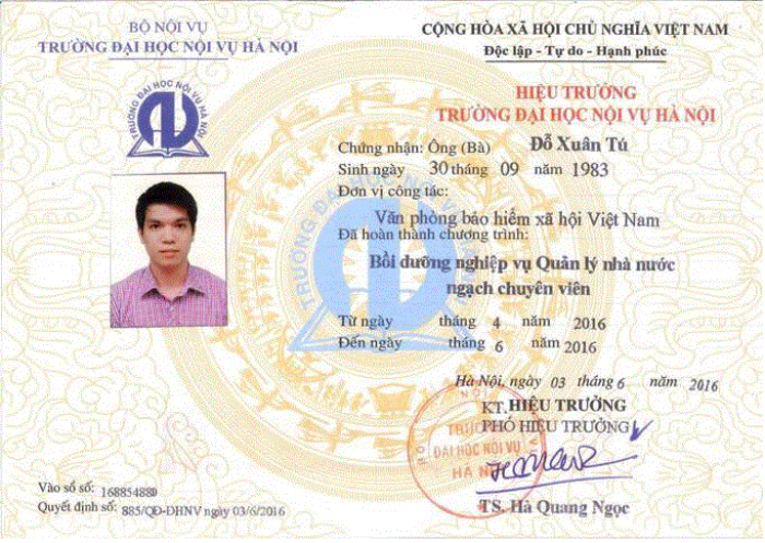 Cam kết khi làm chứng chỉ bồi dưỡng ngạch chuyên viên