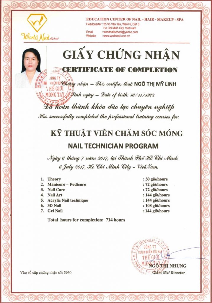 Làm chứng chỉ nghề Nail Bao Nhiêu Tiền